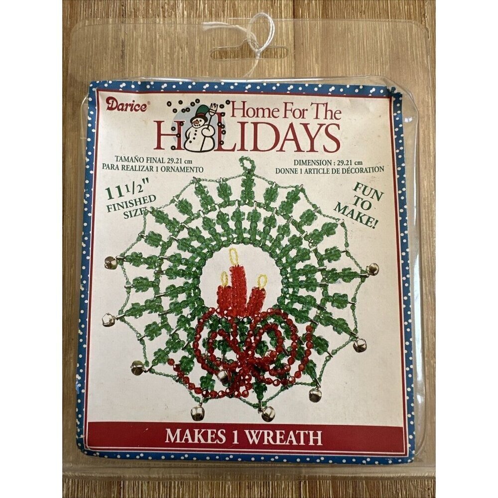 Darice Jingle Bell Beaded Wreath Kit  11.5 inches Diameter Hanging Decor Vintage